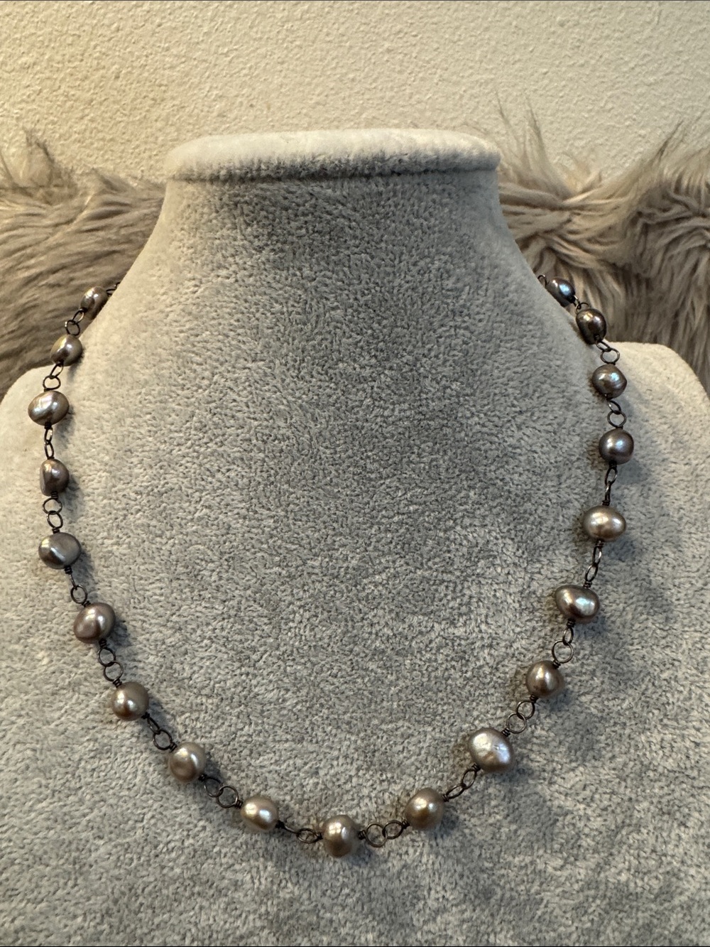 Silpada Delicate Grey Pearl Station Necklace